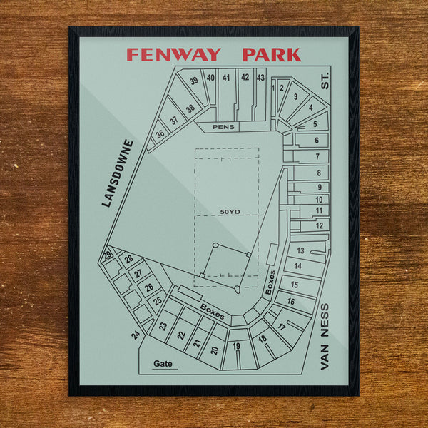 Fenway Park Layout 11 x 14 Print
