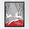 Leaping Deer Seasons Greetings Print