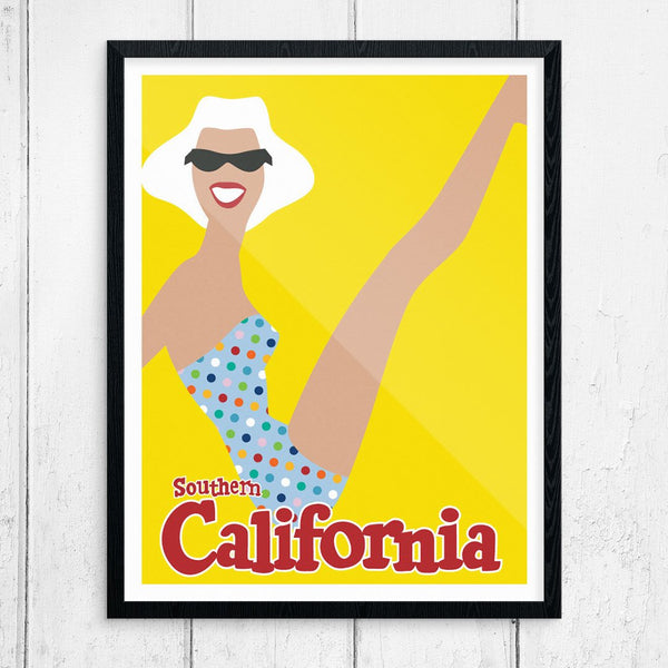 Southern California Sunbather Travel Poster Print