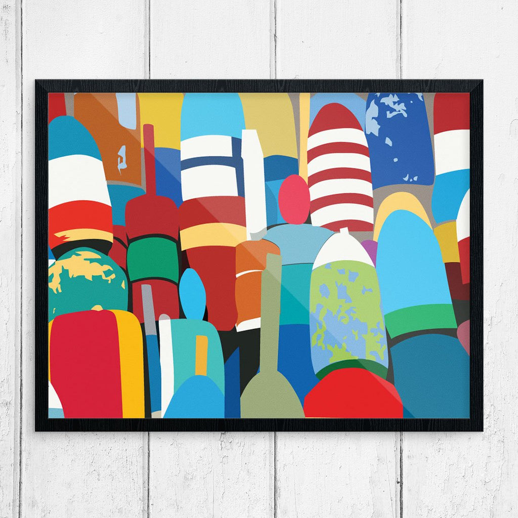 Colorful Lobster Buoys 11 x 14 Print