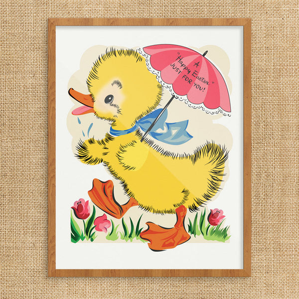 Happy Easter Just For You Duckling Print