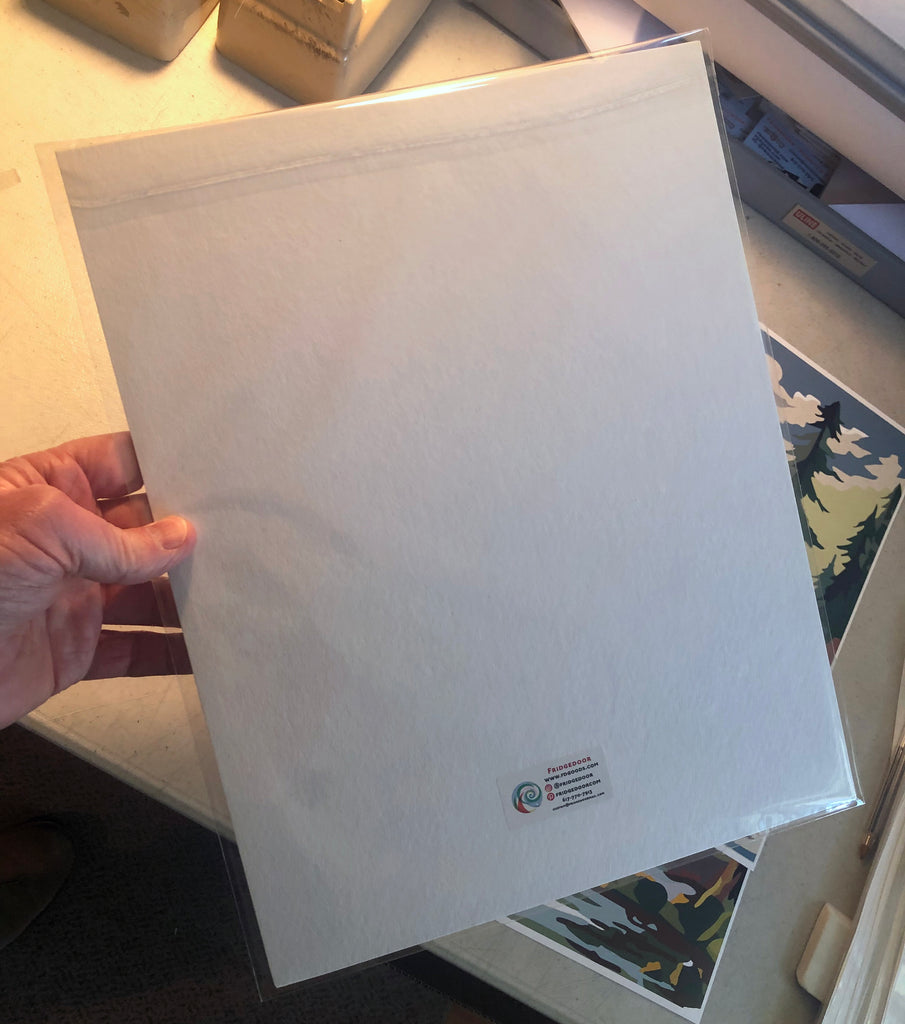 Back of print shown in its packaging