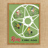 Ride Chicago Bike Wheel 11 x 14 Print