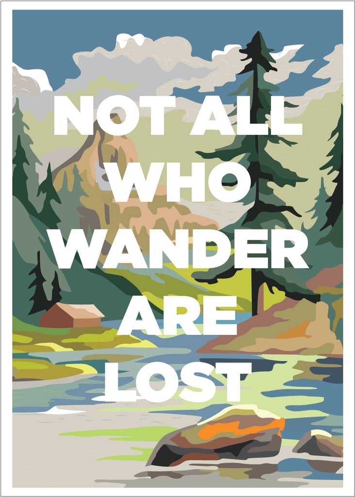 PBN Not All Who Wander Are Lost 5 x 7 Greeting Card 