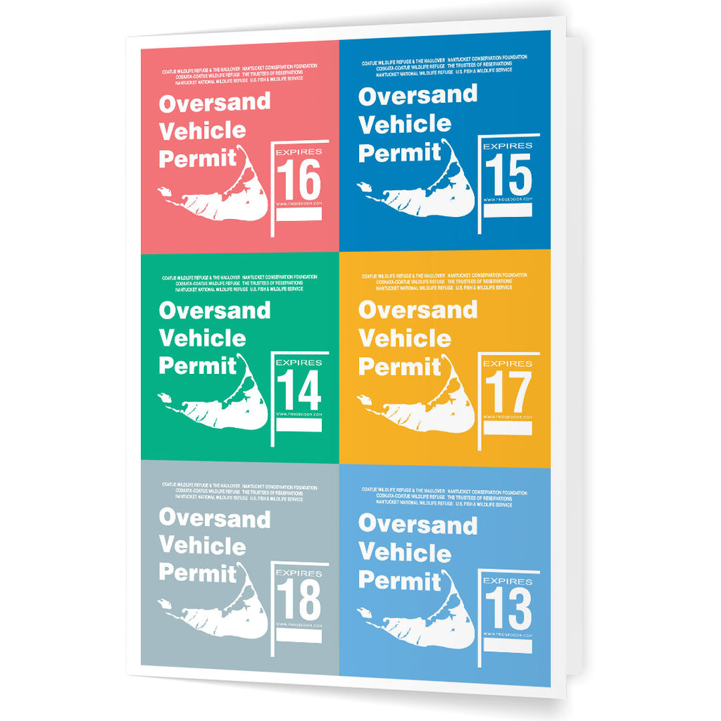 Nantucket Oversand Vehicle Permit Collage 5 x 7 Greeting Card