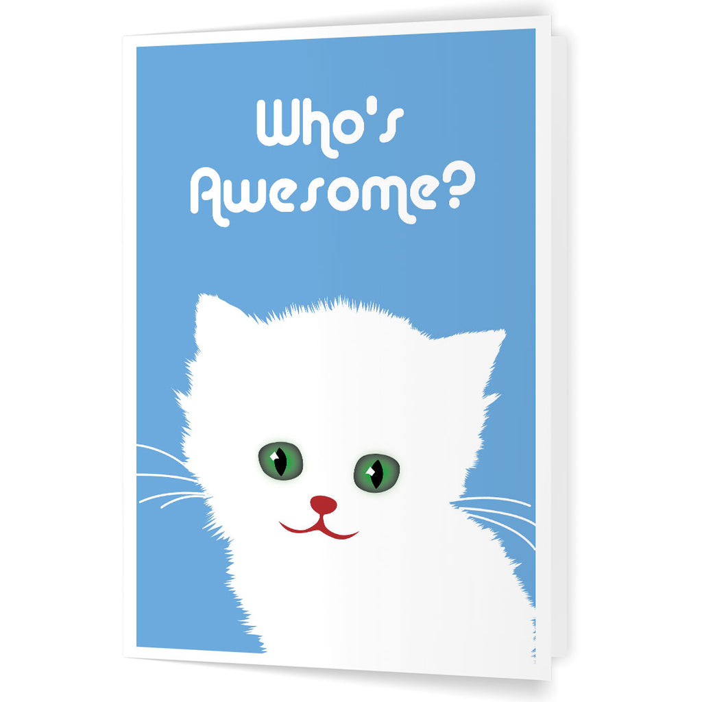 Who's Awesome? Cute Cat 5 x 7 Greeting Card
