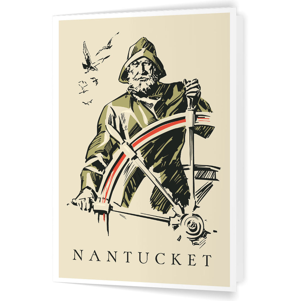 Nantucket Old Whaling Ship Captain 5 x 7 Greeting Card