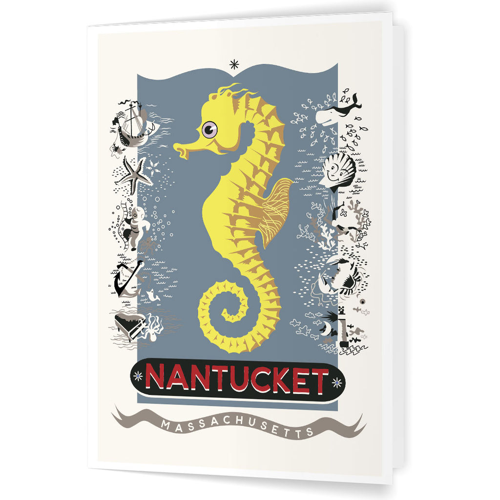 Nantucket Seahorse 5 x 7 Greeting Card