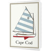 Cape Cod Beetle Cat with a Striped Sail 5 x 7 Greeting Card