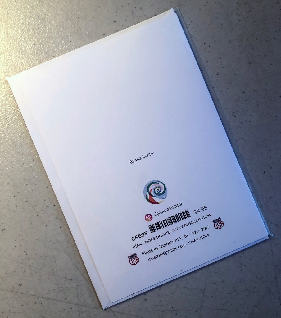 Greeting card back.