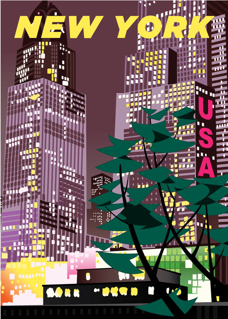 New York City at Night Print Magnet