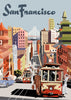 San Francisco Cable Car & Bay Bridge View Magnet