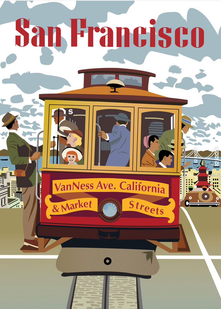 San Fran Van Ness Ave Cable Car Poster