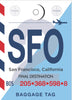 SFO Luggage Tag Poster Magnet