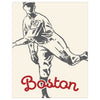 Boston Retro Baseball Player Magnet & Greeting Card