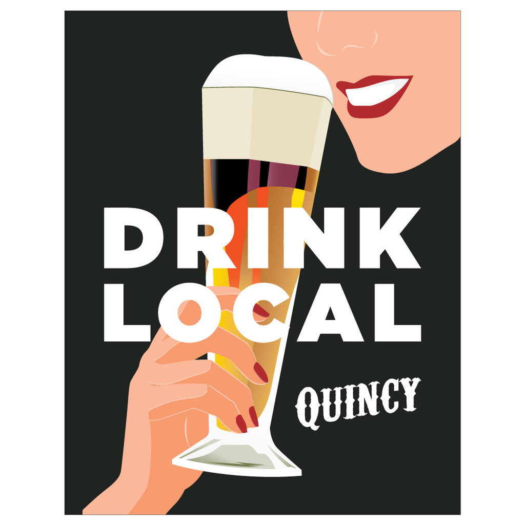 Drink Local Quincy Magnet & Greeting Card