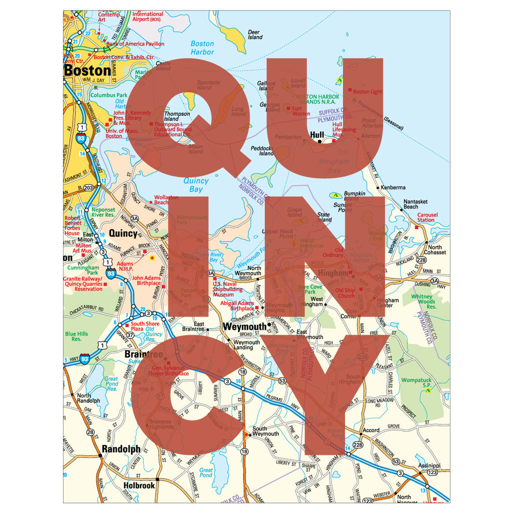 Quincy Map Magnet & Greeting Card