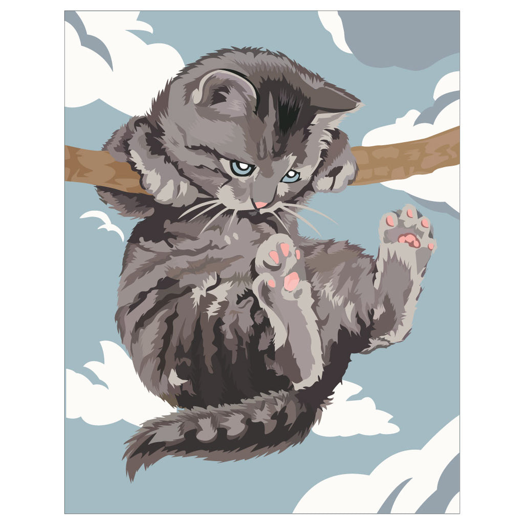Hang In There Cat Paint By Number Finished Print – Fridgedoor