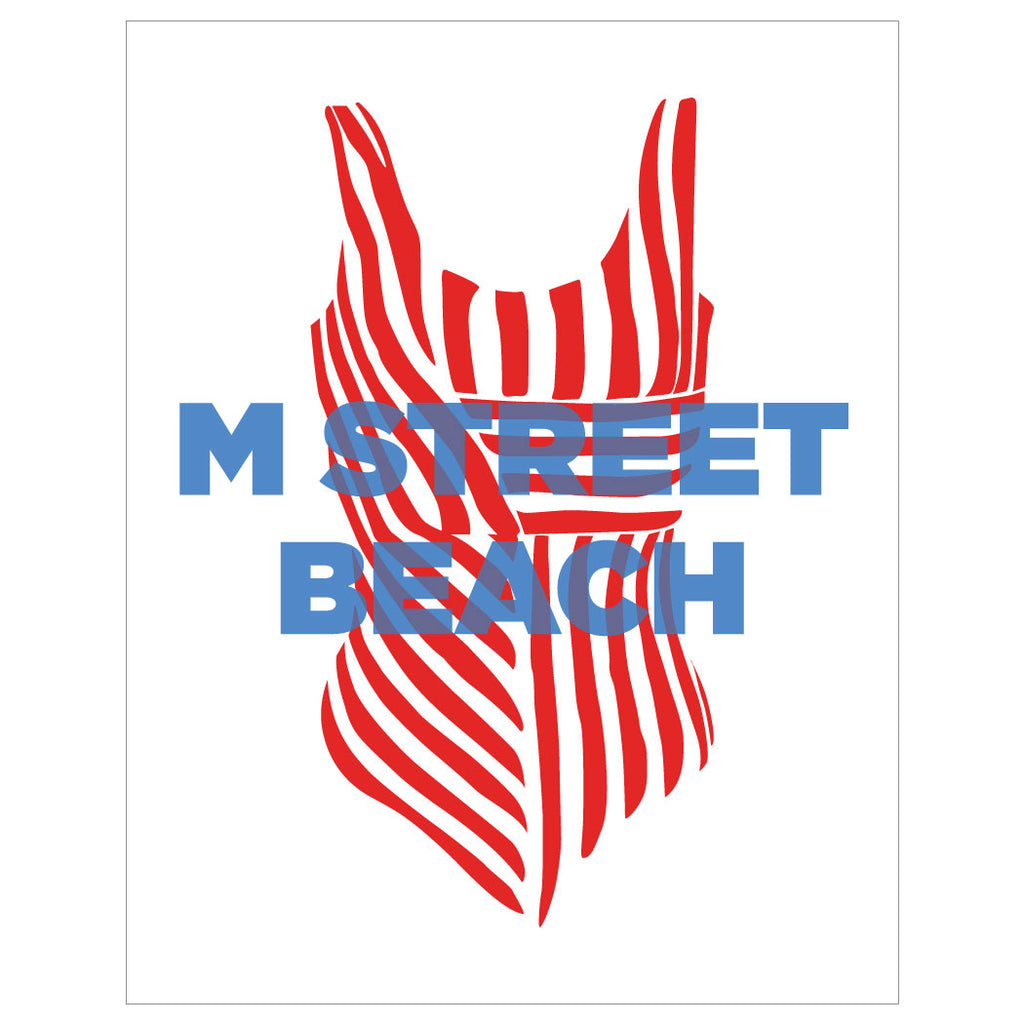 M Street Beach Bathing Suit Magnet & Greeting Card