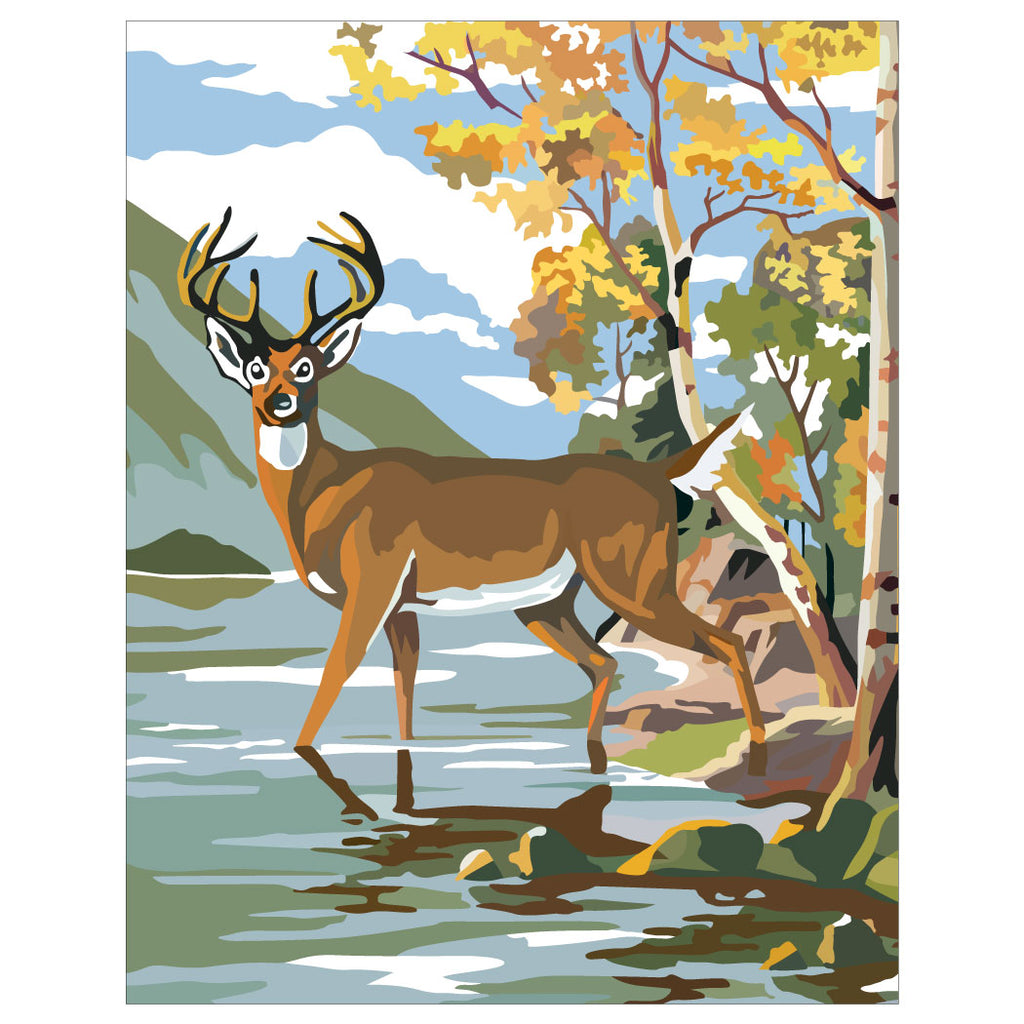 Millwood Pines Paint By Number Deer & Lake On Paper Print & Reviews