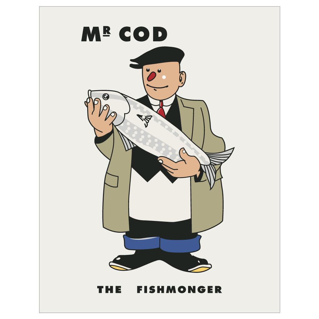 Mr Cod The Fishmonger Magnet & Greeting Card