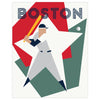 Abstract Boston Baseball Pitcher Magnet & Greeting Card