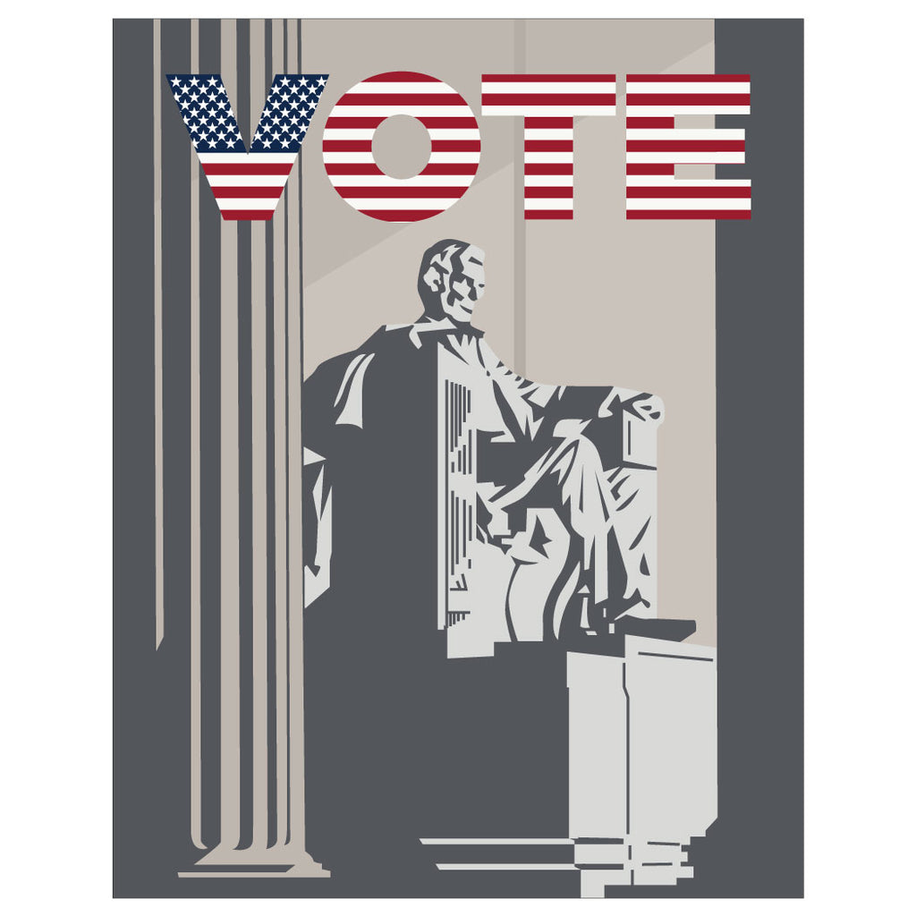Vote Lincoln Memorial Magnet & Card