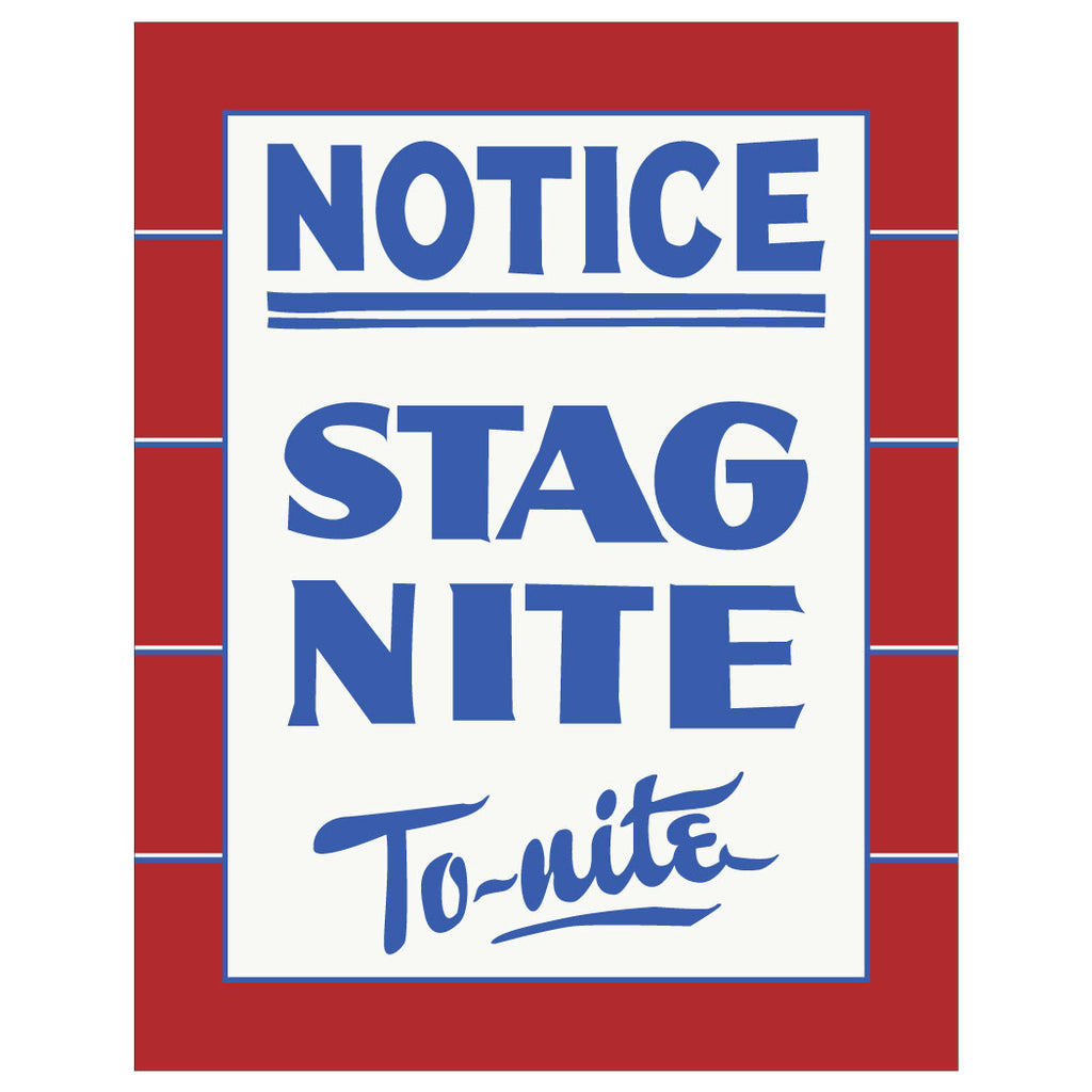 Notice Stag Night To-Night Magnet & Greeting Card