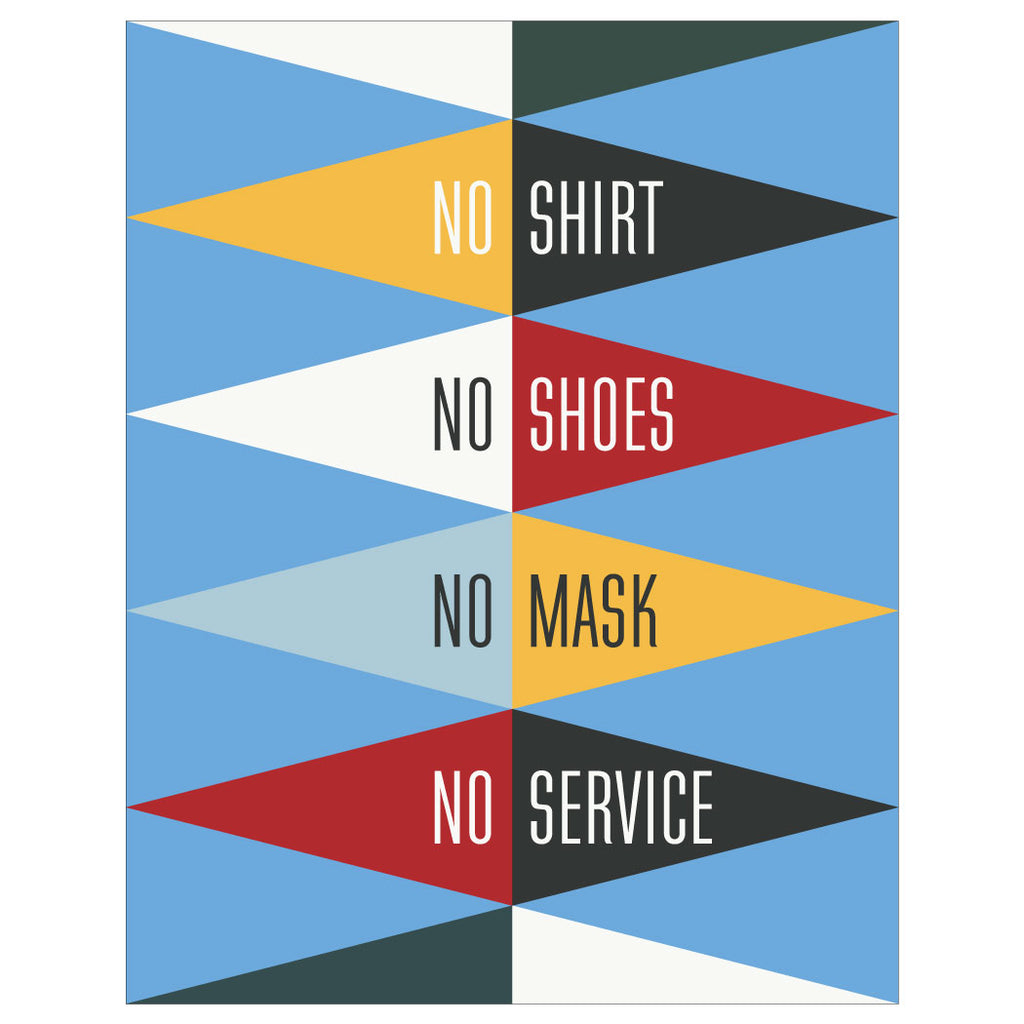No Shirt, No Shoes, No mask, No Service MCM Style Magnet & Greeting Card