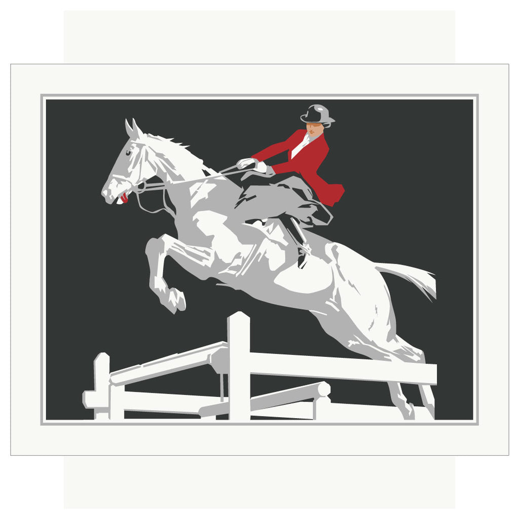 Elegant Horse Jumper Magnet & Greeting Card