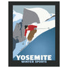 Yosemite Winter Sports Vintage Style Ski Poster Magnet & Greeting Card