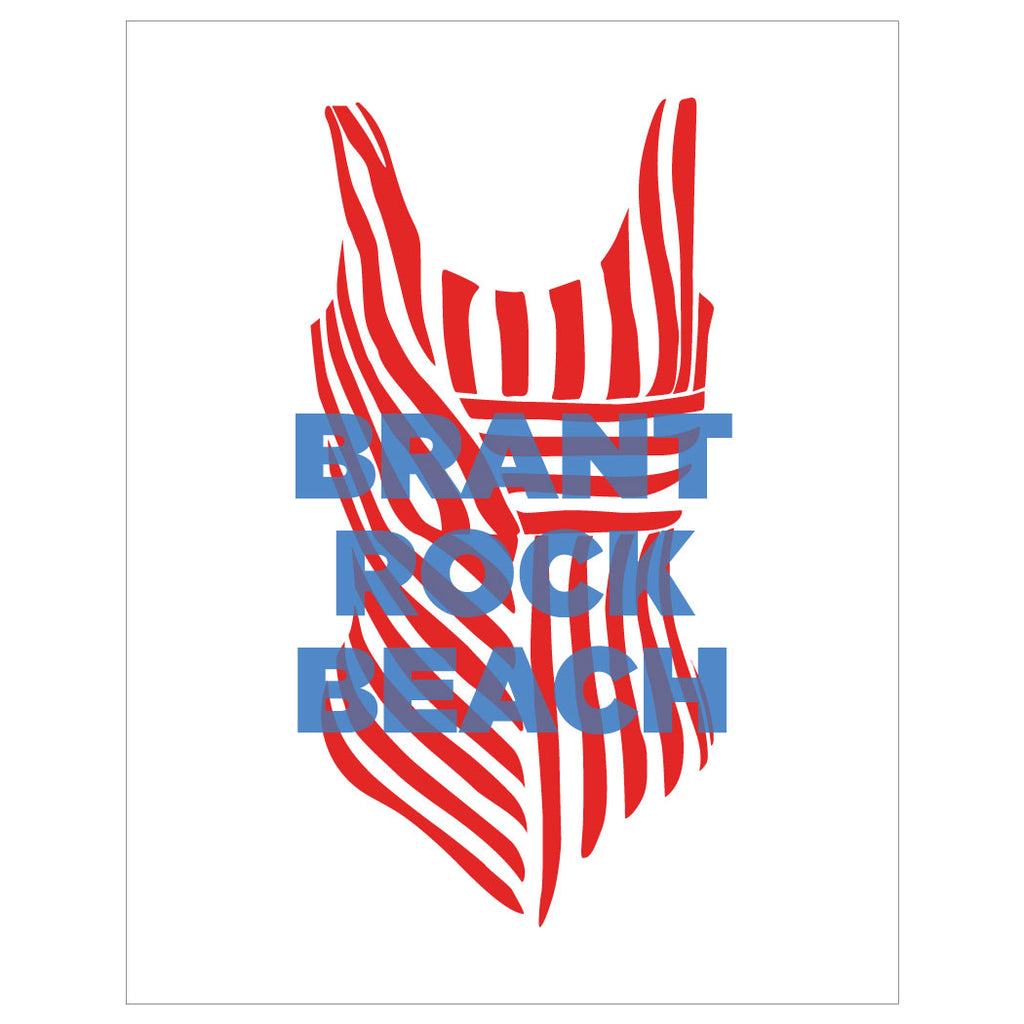 Brant Rock Beach Bathing Suit Magnet & Greeting Card