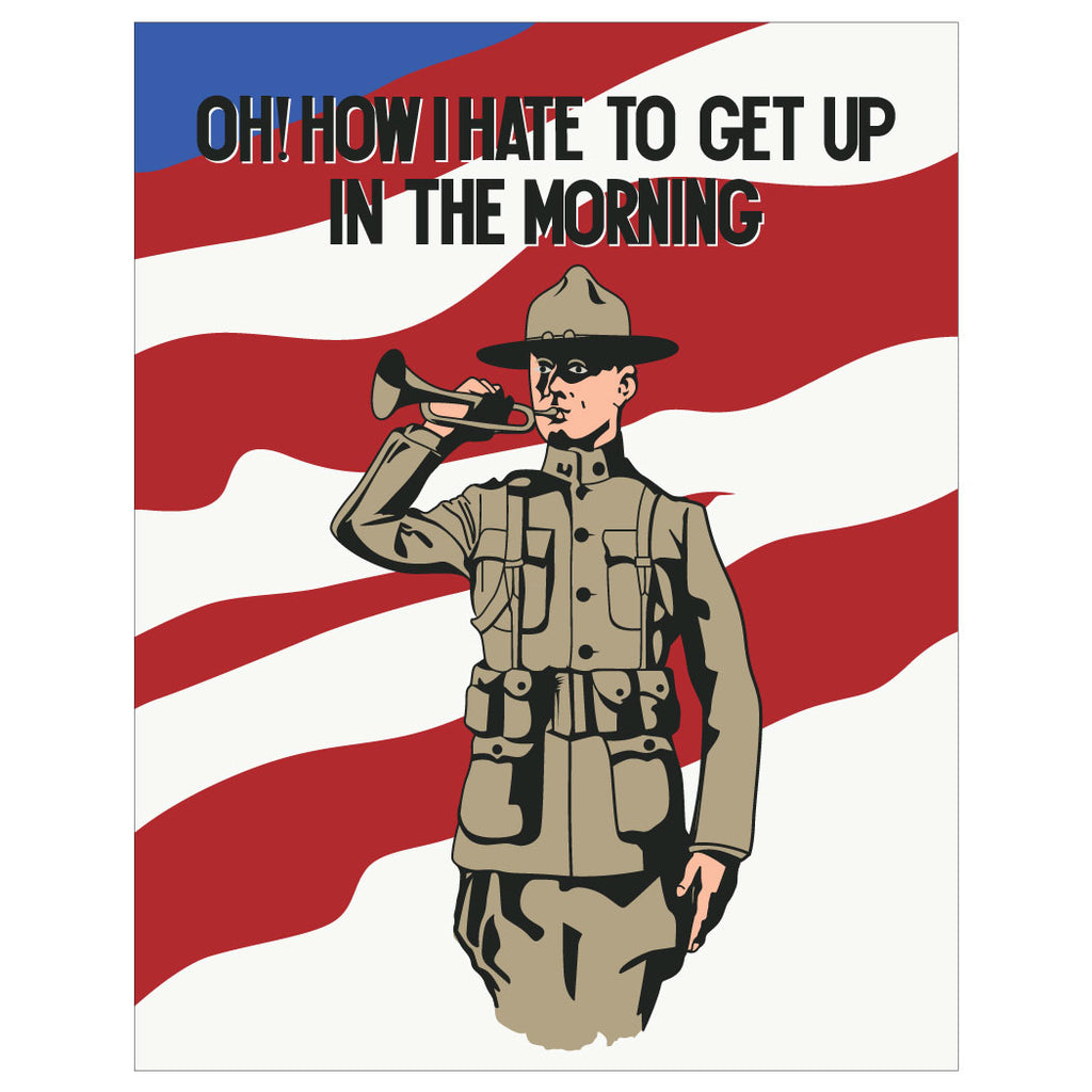 How I Hate To Get Up In The Morning Magnet & Greeting Card