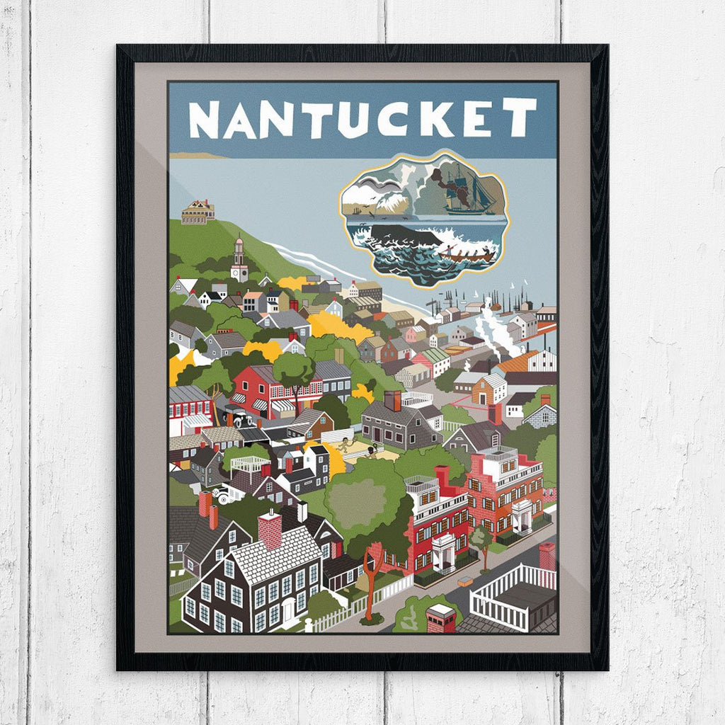 Nantucket Village Vintage Travel Poster Print