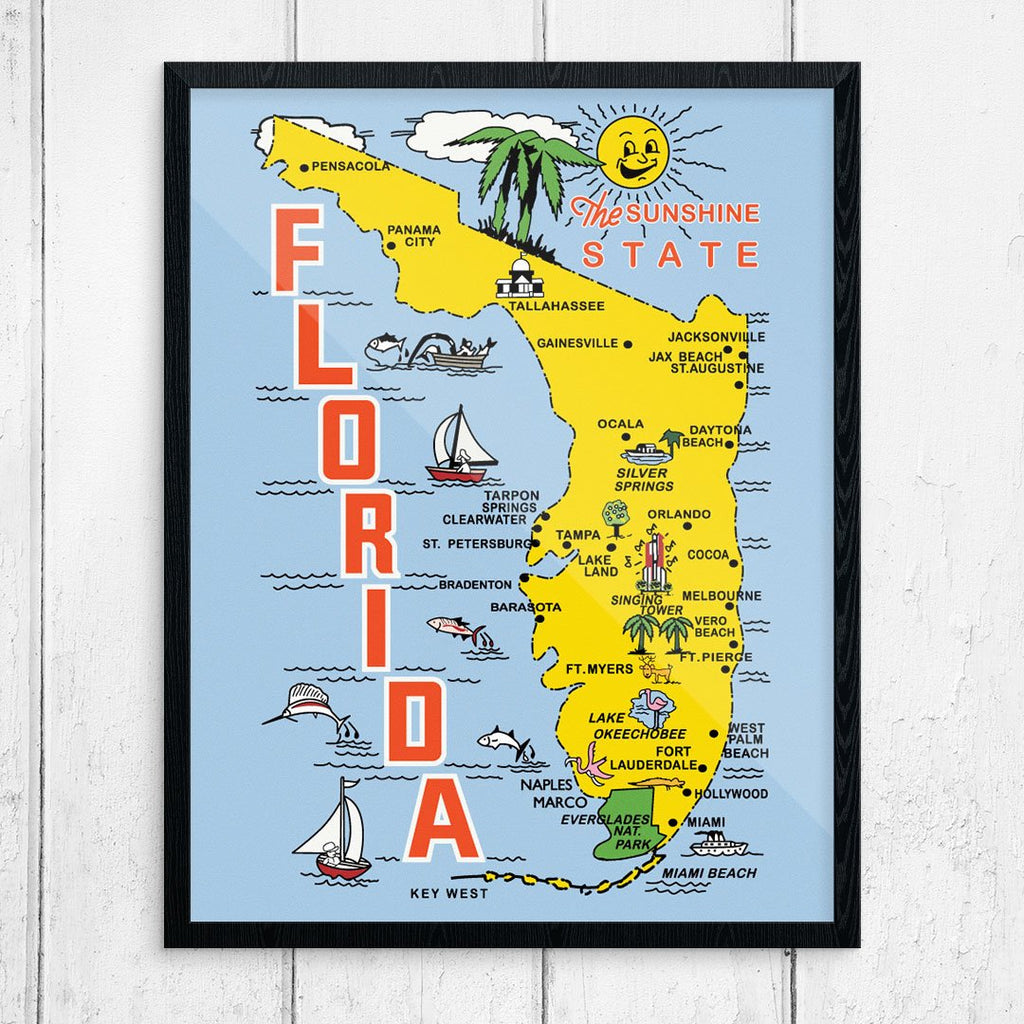Vintage Florida The Sunshine State Travel Poster