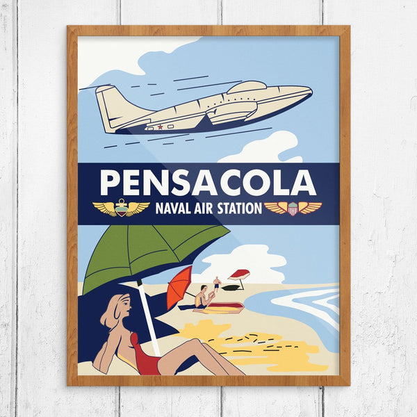 Pensacola Naval Air Station Vintage Travel Poster Print