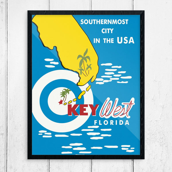 Key West Florida, The Southernmost City, Vintage Style Print