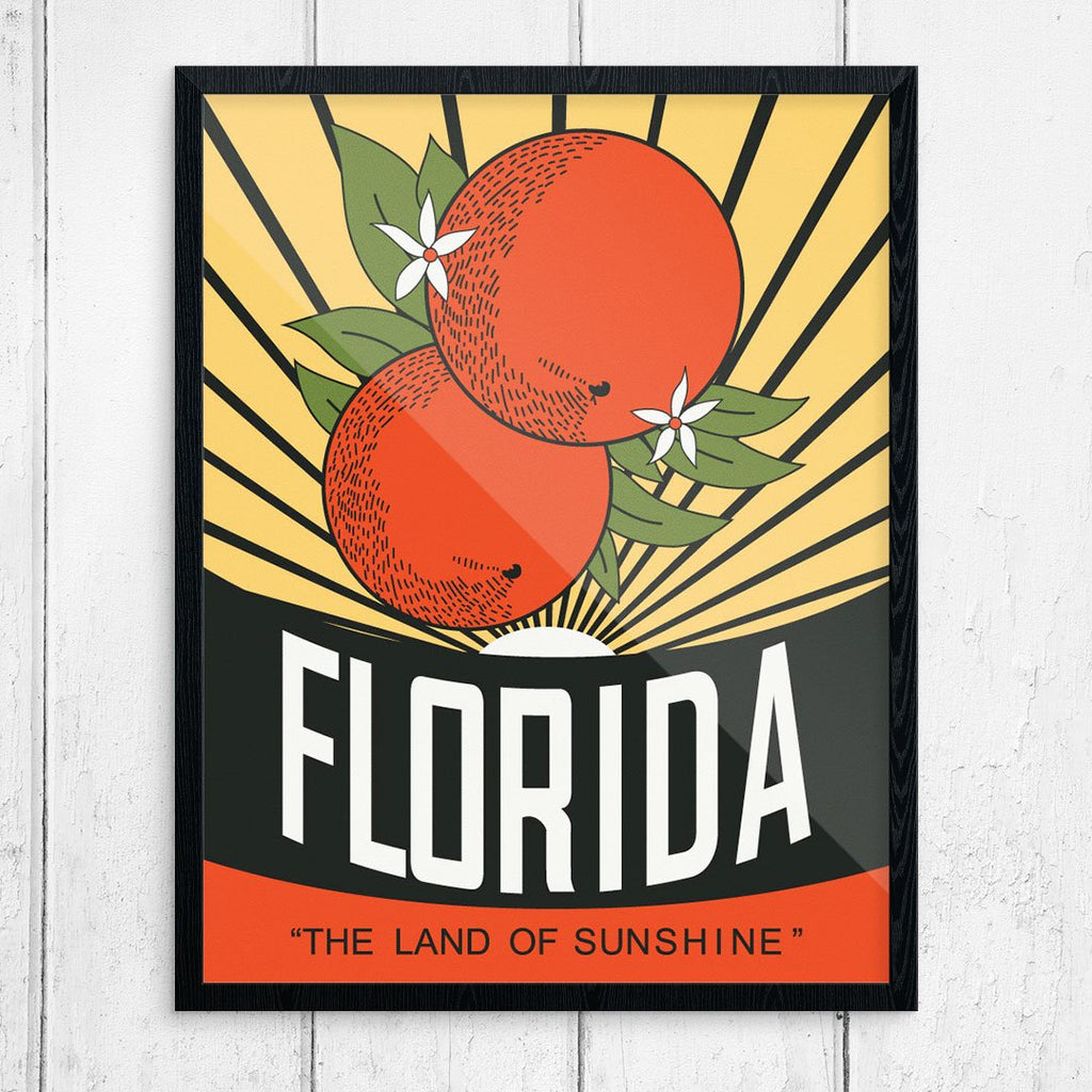 Florida Oranges Vintage Travel Poster