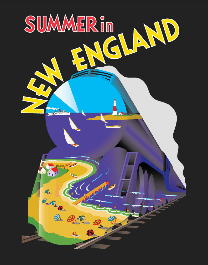 Summer in New England Travel Poster Magnet