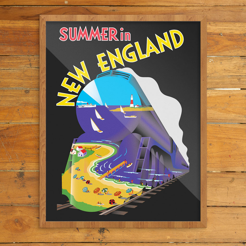Summer in New England Travel Poster 11 x 14 Print