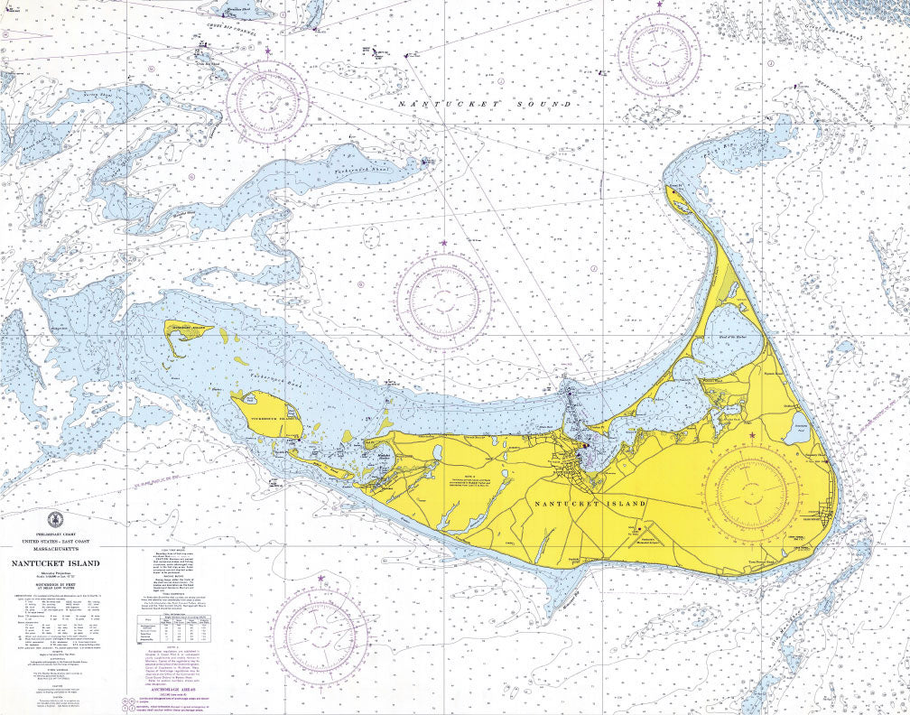 Nantucket Island Nautical Chart Magnet