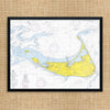 Nantucket Island Nautical Chart 11 x 14 Print