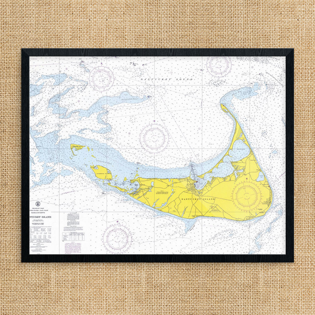 Nantucket Island Nautical Chart 11 x 14 Print