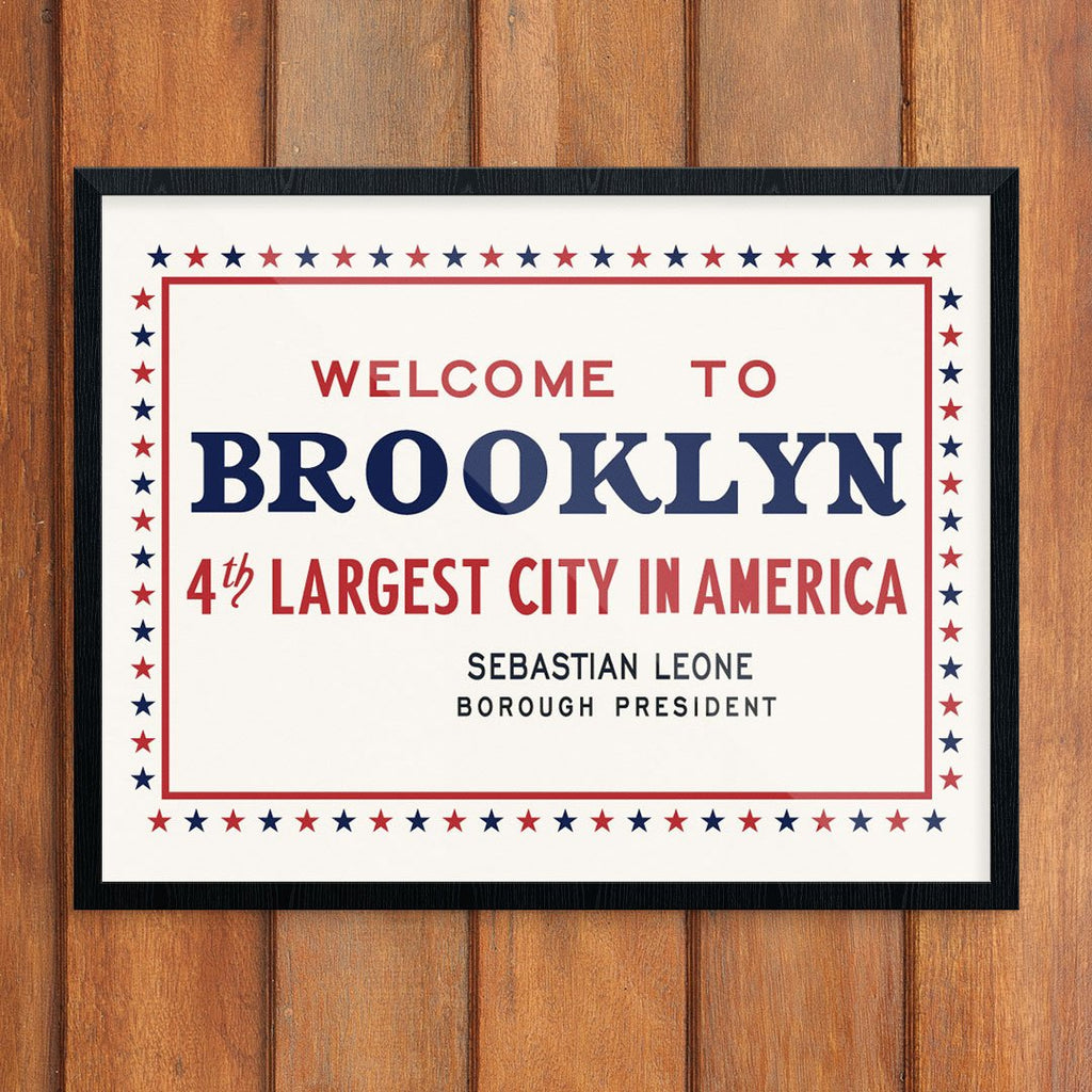 Welcome to Brooklyn 4th Largest City Sign Print