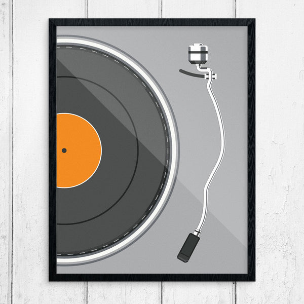 Grey LP Turntable Print