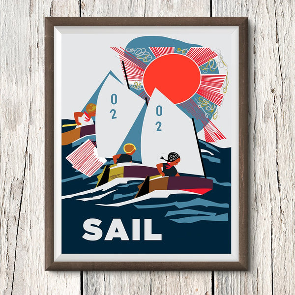 Sail Optimists 11 x 14 Print