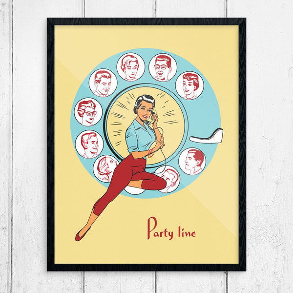 Party Line Vintage Print