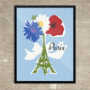 Paris Eiffet Tower & Flowers Print