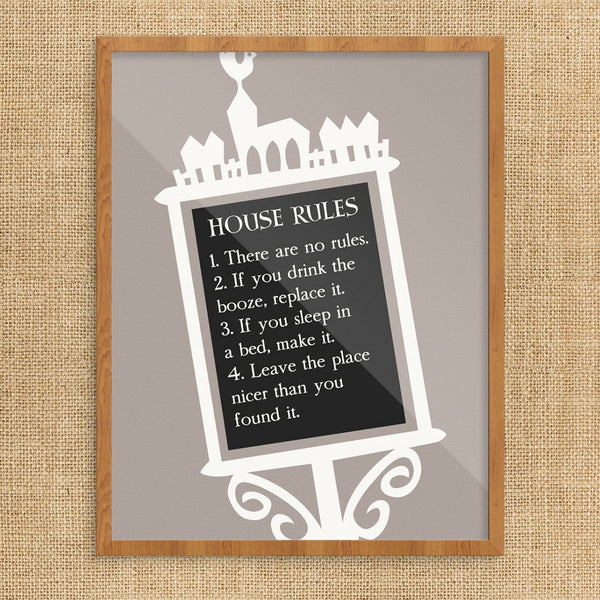 House Rules Sign 11 x 14 Print