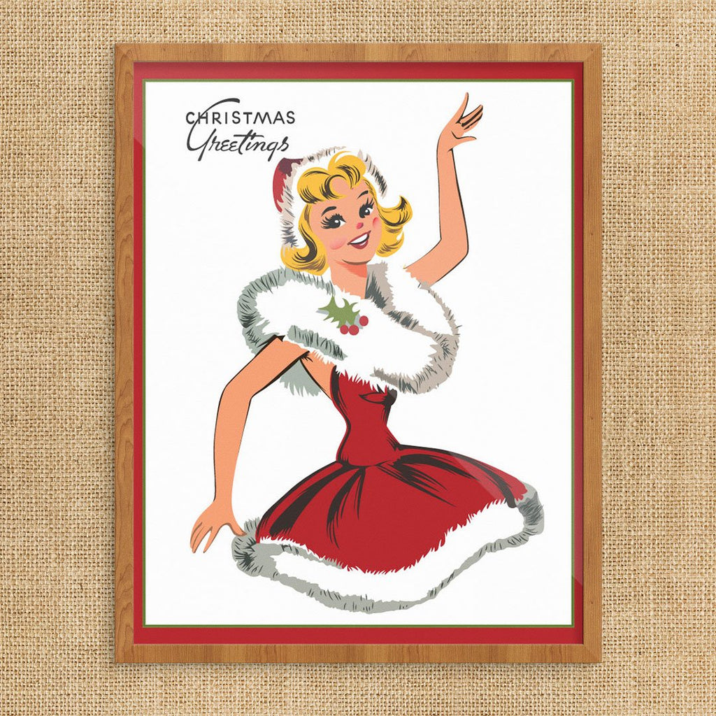 Santa's Helper Holiday Greetings Print